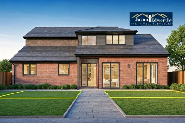 Home extension focusing on boundary line Great Harwood